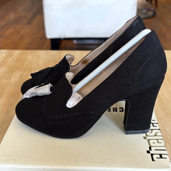 Chelsea Crew Luba Black Smoking Heels Sz 36/5 New - Picture 2 of 6